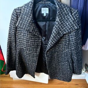 Giorgio Armani Women's Textured Black and Gray Blazer